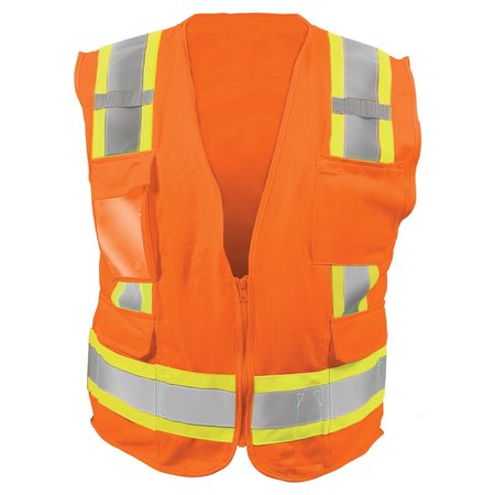 Viswerx Hi-Vis Deluxe Vest - ANSI CL2 Orange LG 127-23025